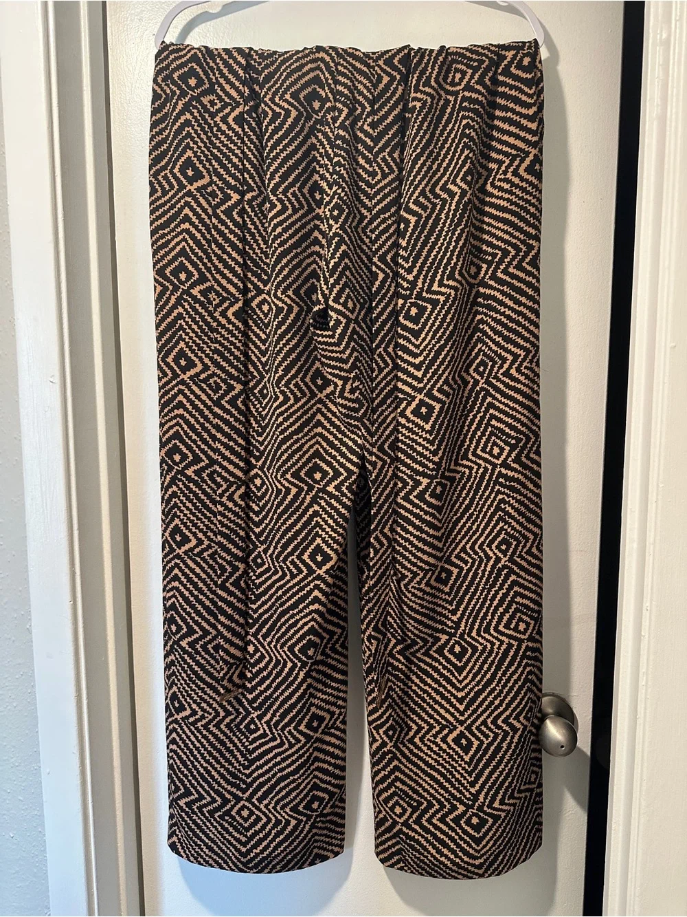 Michael Kors Black and Tan Geometric Print pants